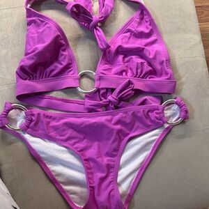 Ingear Purple Bikini Bottom with Ring Details